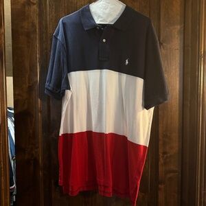 Ralph Lauren Polo Shirt, Red white and blue, Men's XL